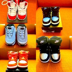 All five pair of sneakers jordans and air max great condition!!! Package deal